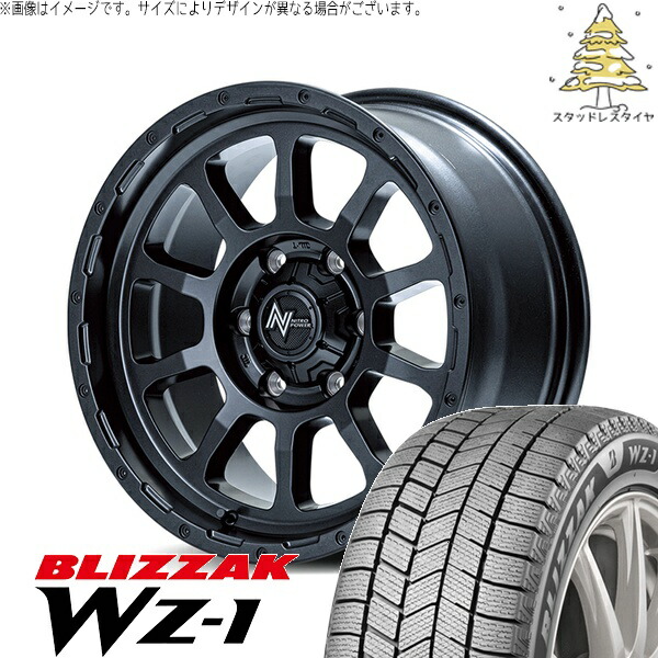 カローラクロス 215/70R16 スタッドレスタイヤ ホイール 4本セット 新品 | ブリヂストン (BRIDGESTONE) ブリザック WZ-1 (BLIZZAK WZ-1) × エムアイディー (MID) ナイトロパワー M10 パーシング バレルブラック 16インチ 7.0J +40 5穴114.3