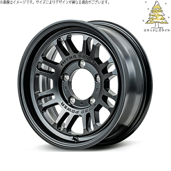 ジムニーシエラ 215/70R16 スタッドレスタイヤ ホイール 4本セット 新品 | おすすめ輸入タイヤ &times; エムアイディー (MID) ナイトロパワー M16 アサルト セミグロスブラック 16インチ 6J -5 5穴139.7｜タイヤショップ オールテレーン