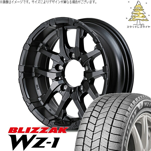 ジムニーシエラ 215/70R16 スタッドレスタイヤ ホイール 4本セット 新品 | ブリヂストン (BRIDGESTONE) ブリザック WZ-1 &times; エムアイディー (MID) ナイトロパワー M26 クロスファング バレルブラック 16インチ 6J -5 5穴139.7｜タイヤショップ オールテレーン