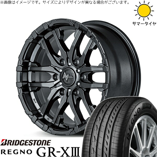 ハイエース専用 215/65R16 サマータイヤ ホイール 4本セット 新品 | ブリヂストン (BRIDGESTONE) レグノ GR-X3 RV × エムアイディー (MID) ナイトロパワー M26 クロスファング バレルブラック 16インチ 6.5J +38 6穴139.7|タイヤショップ オールテレーン