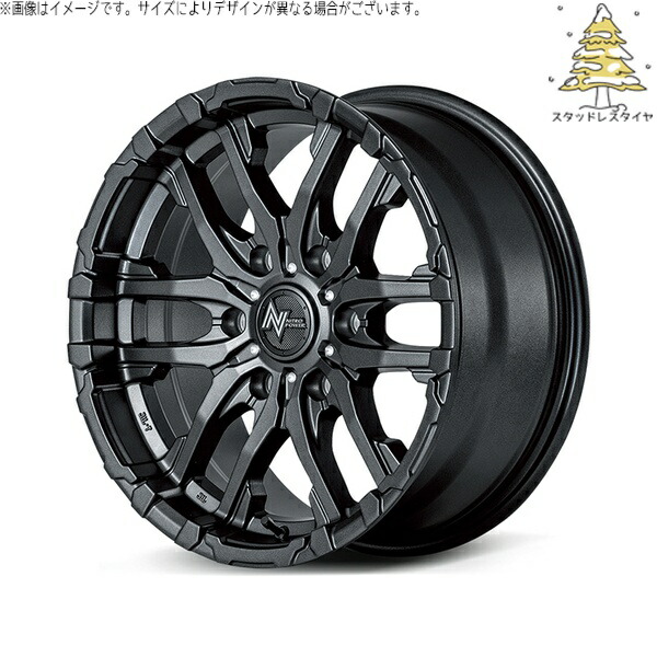 ハイエース専用 215/70R16 スタッドレスタイヤ ホイール 4本セット 新品 | おすすめ輸入タイヤ × エムアイディー (MID) ナイトロパワー M26 クロスファング バレルブラック 16インチ 6.5J +38 6穴139.7