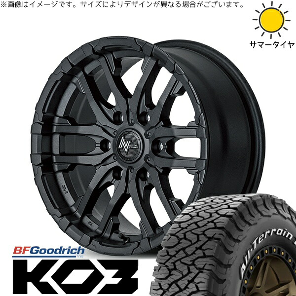 スズキ ジムニー JB64 JB23 JA22 JA12 225/70R16 サマータイヤ ホイール 4本セット 新品 | BFグッドリッチ (BF Goodrich) オールテレーン T/A KO3 &times; エムアイディー (MID) ナイトロパワー M26 クロスファング ブラストブラック 16インチ 5.5J +20 5穴139.7｜タイヤショップ オールテレーン