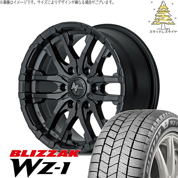 スズキ ジムニー JB64 JB23 JA22 JA12 215/70R16 スタッドレスタイヤ ホイール 4本セット 新品 | ブリヂストン (BRIDGESTONE) ブリザック WZ-1 × エムアイディー (MID) ナイトロパワー M26 クロスファング ブラストブラック 16インチ 5.5J +20 5穴139.7|タイヤショップ オールテレーン