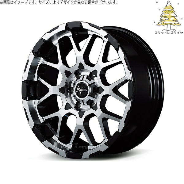 ハイエース専用 215/65R16 スタッドレスタイヤ ホイール 4本セット 新品 | おすすめ輸入タイヤ &times; エムアイディー (MID) ナイトロパワー M28 バレット ブラック/ミラーカット 16インチ 6.5J +38 6穴139.7｜タイヤショップ オールテレーン