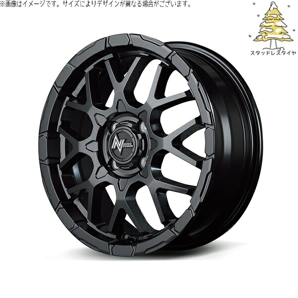 ヤリス カローラフィールダー 185/55R16 スタッドレスタイヤ ホイール 4本セット 新品 | おすすめ輸入タイヤ × エムアイディー (MID) ナイトロパワー M28 バレット セミグロスブラック 16インチ 6J +40 4穴100|タイヤショップ オールテレーン