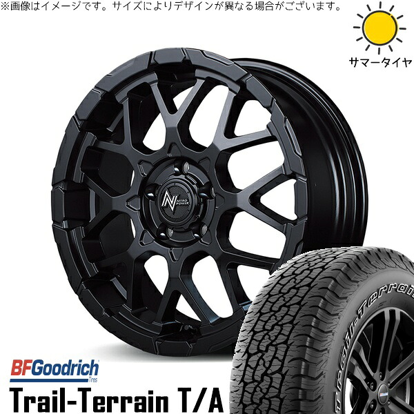 アウトランダー 225/55R18 サマータイヤ ホイール 4本セット 新品 | BFグッドリッチ (BF Goodrich) トレイルテレーン T/A × エムアイディー (MID) ナイトロパワー M28 バレット セミグロスブラック 18インチ 7J +35 5穴114.3
