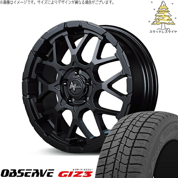 アウトランダー 225/55R18 スタッドレスタイヤ ホイール 4本セット 新品 | トーヨータイヤ (TOYO TIRE) オブザーブ GIZ3 × エムアイディー (MID) ナイトロパワー M28 バレット セミグロスブラック 18インチ 7J +35 5穴114.3|タイヤショップ オールテレーン