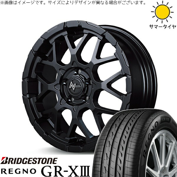 ステップワゴン 205/60R16 サマータイヤ ホイール 4本セット 新品 | ブリヂストン (BRIDGESTONE) レグノ GR-X3 × エムアイディー (MID) ナイトロパワー M28 バレット セミグロスブラック 16インチ 7J +40 5穴114.3|タイヤショップ オールテレーン