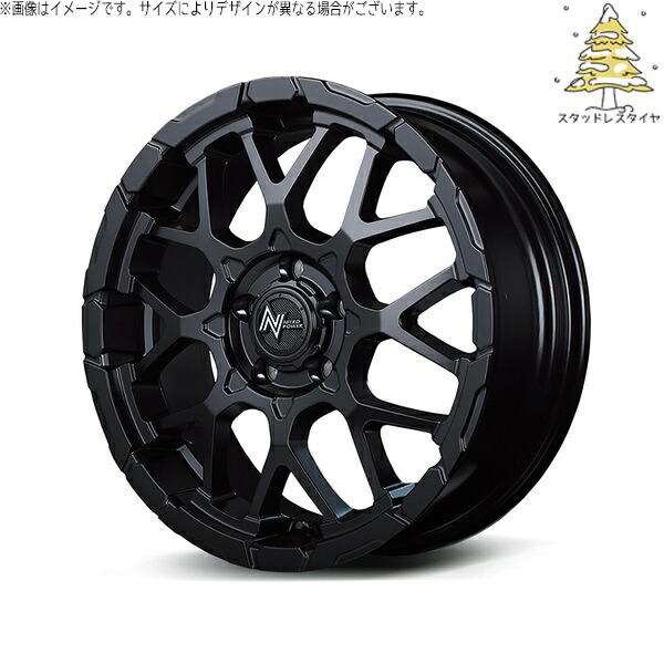 パジェロミニ 195/65R16 スタッドレスタイヤ ホイール 4本セット 新品 | おすすめ輸入タイヤ × エムアイディー (MID) ナイトロパワー M28 バレット セミグロスブラック 16インチ 7.0J +40 5穴114.3