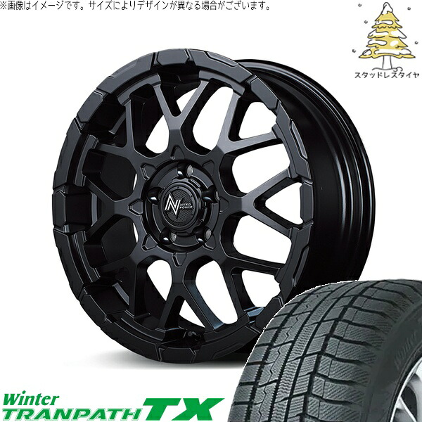 カローラクロス 215/70R16 スタッドレスタイヤ ホイール 4本セット 新品 | トーヨータイヤ (TOYO) ウィンタートランパス TX (WinterTRANPATH TX) × エムアイディー (MID) ナイトロパワー M28 バレット セミグロスブラック 16インチ 7.0J +40 5穴114.3