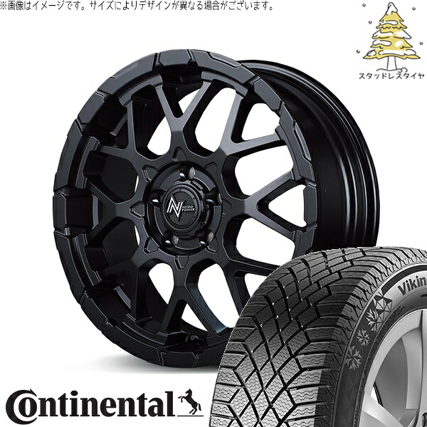 カローラクロス 215/70R16 スタッドレスタイヤ ホイール 4本セット 新品 | コンチネンタル (CONTINENTAL) バイキングコンタクト セブン (VikingContact7) × エムアイディー (MID) ナイトロパワー M28 バレット セミグロスブラック 16インチ 7.0J +40 5穴114.3