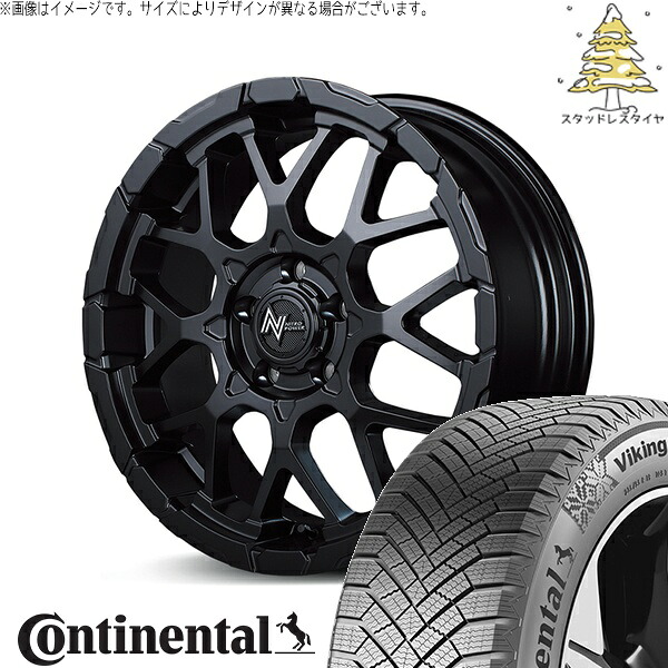 シビック プリウスα 225/40R18 スタッドレスタイヤ ホイール 4本セット 新品 | コンチネンタル (Continental) バイキングコンタクト8 × エムアイディー (MID) ナイトロパワー M28 バレット セミグロスブラック 18インチ 7J +35 5穴114.3|タイヤショップ オールテレーン