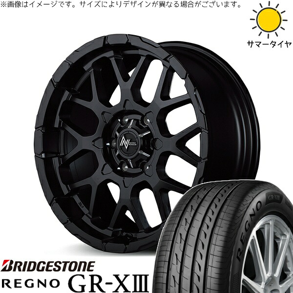 ハイエース専用 215/60R17 サマータイヤ ホイール 4本セット 新品 | ブリヂストン (BRIDGESTONE) レグノ GR-X3 RV × エムアイディー (MID) ナイトロパワー M28 バレット セミグロスブラック 17インチ 6.5J +38 6穴139.7