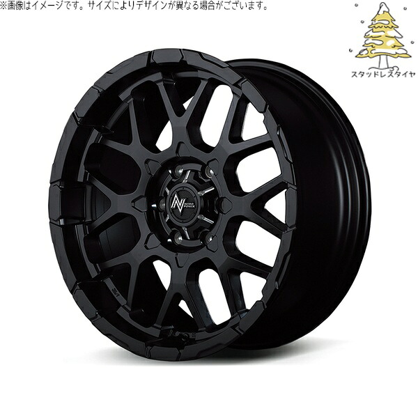 ハイエース専用 215/70R16 スタッドレスタイヤ ホイール 4本セット 新品 | おすすめ輸入タイヤ × エムアイディー (MID) ナイトロパワー M28 バレット セミグロスブラック 16インチ 6.5J +38 6穴139.7