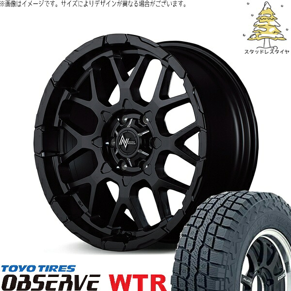 ハイエース専用 215/65R16 スタッドレスタイヤ ホイール 4本セット 新品 | トーヨータイヤ (TOYO TIRE) オブザーブ W/T-R &times; エムアイディー (MID) ナイトロパワー M28 バレット セミグロスブラック 16インチ 6.5J +38 6穴139.7｜タイヤショップ オールテレーン