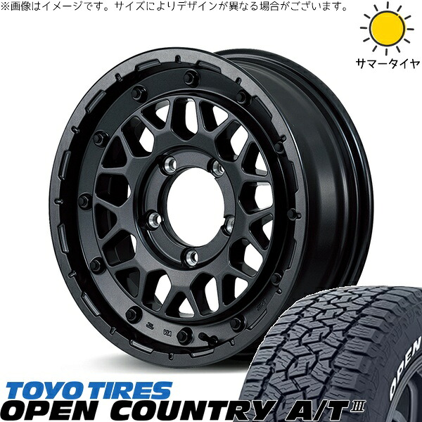 ジムニーシエラ 215/70R16 サマータイヤ ホイール 4本セット 新品 | トーヨータイヤ (TOYO TIRE) オープンカントリー A/T3 × エムアイディー (MID) ナイトロパワー M29 スティンガー バレルブラック 16インチ 6J -5 5穴139.7