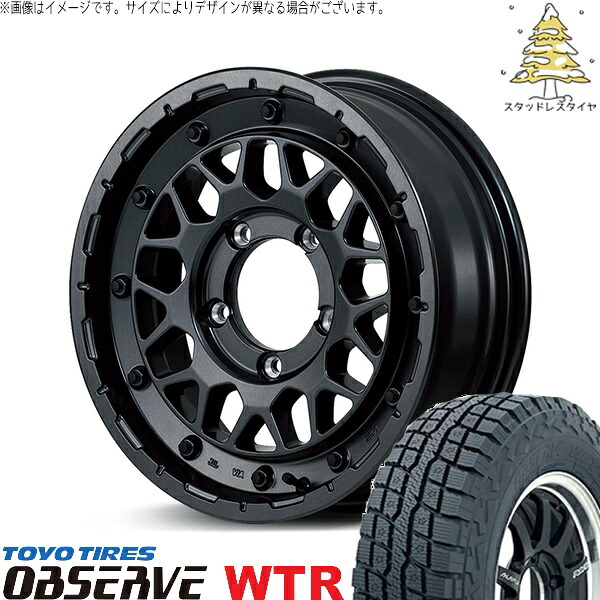 ジムニーシエラ 225/70R16 スタッドレスタイヤ ホイール 4本セット 新品 | トーヨータイヤ (TOYO TIRE) オブザーブ W/T-R &times; エムアイディー (MID) ナイトロパワー M29 スティンガー バレルブラック 16インチ 6J -5 5穴139.7｜タイヤショップ オールテレーン