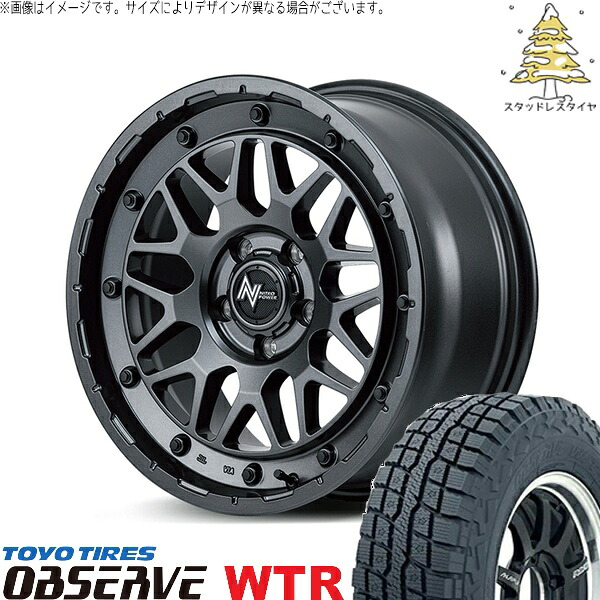RAV4 アルファード ヴェルファイア 235/70R16 スタッドレスタイヤ ホイール 4本セット 新品 | トーヨータイヤ (TOYO TIRE) オブザーブ W/T-R &times; エムアイディー (MID) ナイトロパワー M29 スティンガー バレルブラック 16インチ 7J +40 5穴114.3｜タイヤショップ オールテレーン