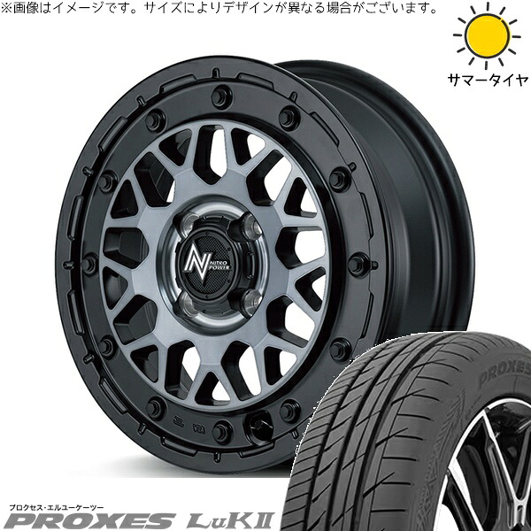 NBOX スペーシア タント デリカミニ 155/65R14 サマータイヤ ホイール 4本セット 新品 | トーヨータイヤ (TOYO TIRE) プロクセス LuK2 × エムアイディー (MID) ナイトロパワー M29 スティンガー セミグロスブラッククリア 14インチ 4.5J +45 4穴100
