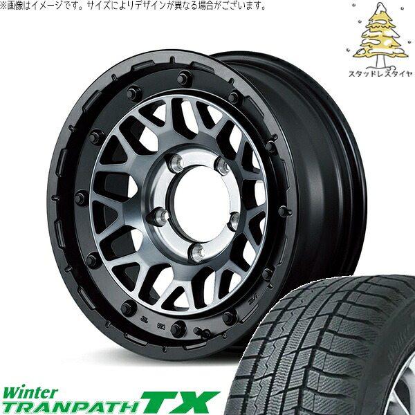 ジムニーシエラ 215/70R16 スタッドレスタイヤ ホイール 4本セット 新品 | トーヨータイヤ (TOYO) ウィンタートランパス TX (WinterTRANPATH TX) × エムアイディー (MID) ナイトロパワー M29 スティンガー セミグロスブラッククリア 16インチ 6J -5 5穴139.7