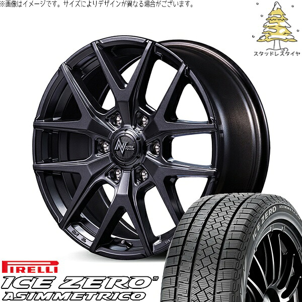 ハイエース専用 215/60R17 スタッドレスタイヤ ホイール 4本セット 新品 | ピレリ (PIRELLI) アイスゼロアシンメトリコ (ICEZERO ASIMMETRICO) × エムアイディー (MID) ナイトロパワー M62 トマホーク バレルブラック 17インチ 6.5J +38 6穴139.7|タイヤショップ オールテレーン