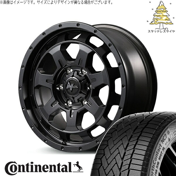 トライトン 265/65R17 スタッドレスタイヤ ホイール 4本セット 新品 | コンチネンタル (Continental) ノースコンタクト NC7 × エムアイディー (MID) ナイトロパワー M7 ファランクス バレルブラック 17インチ 7.5J +45 6穴139.7|タイヤショップ オールテレーン