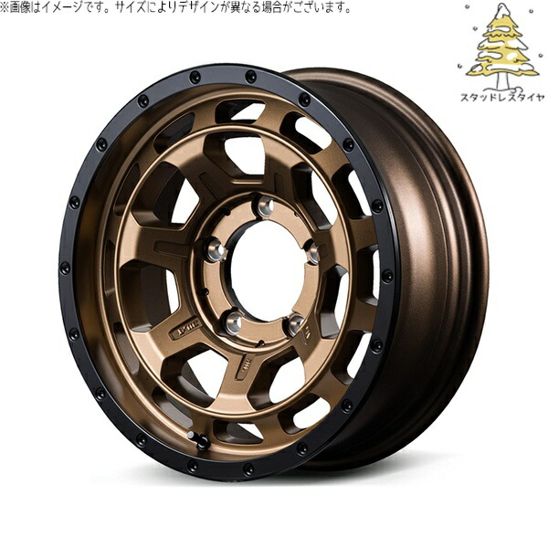 ジムニーシエラ 215/70R16 スタッドレスタイヤ ホイール 4本セット 新品 | おすすめ輸入タイヤ × エムアイディー (MID) ナイトロパワー M7 ファランクス マットブロンズ/リムブラック 16インチ 6J -5 5穴139.7
