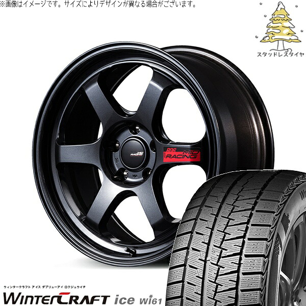 レヴォーグ 225/45R18 スタッドレスタイヤ ホイール 4本セット 新品 | クムホ (KUMHO) ウィンタークラフト アイス Wi61 × エムアイディー (MID) MIDレーシング R06 クリスタルブラック 18インチ 7.5J +50 5穴114.3|タイヤショップ オールテレーン