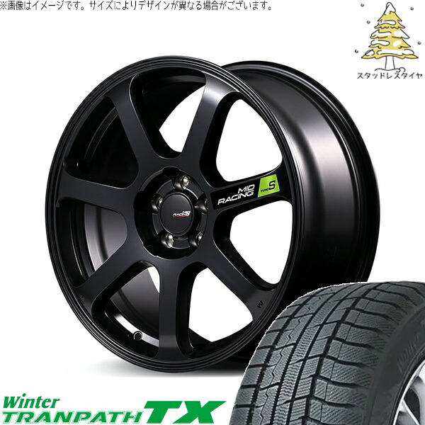 アリア CX-60 235/60R18 スタッドレスタイヤ ホイール 4本セット 新品 | トーヨータイヤ (TOYO TIRE) ウィンタートランパス TX × エムアイディー (MID) MIDレーシング R07 タイプS セミグロスブラック 18インチ 8J +45 5穴114.3|タイヤショップ オールテレーン
