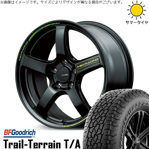 RAV4 ハリアー エクストレイル 225/60R18 サマータイヤ ホイール 4本セット 新品 | BFグッドリッチ (BF Goodrich) トレイルテレーン T/A × エムアイディー (MID) MIDレーシング R50 タイプS セミグロスブラック 18インチ 8J +45 5穴114.3