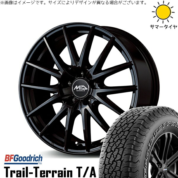オデッセイ 215/60R17 サマータイヤ ホイール 4本セット 新品 | BFグッドリッチ (BF Goodrich) トレイルテレーン T/A × エムアイディー (MID) MIDホイール SQ27 メタリックブラック 17インチ 7J +55 5穴114.3 103,334円