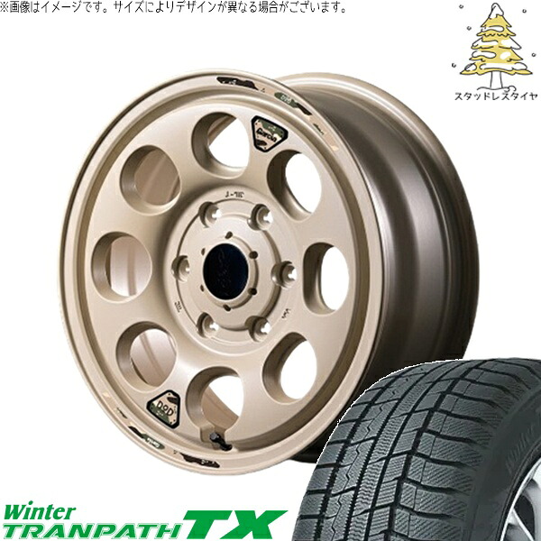 ハイエース専用 215/70R16 スタッドレスタイヤ ホイール 4本セット 新品 | トーヨータイヤ (TOYO) ウィンタートランパス TX (WinterTRANPATH TX) × エムアイディー (MID) MIDホイール x DOD ウシャリン セミグロスサンドベージュ 16インチ 6.5J +38 6穴139.7|タイヤショップ オールテレーン