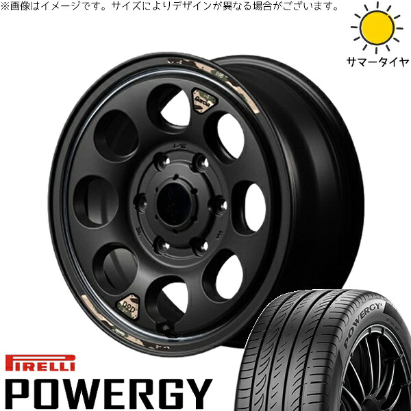 ハイエース専用 215/65R16 サマータイヤ ホイール 4本セット 新品 | ピレリ (PIRELLI) パワジー × エムアイディー (MID) MIDホイール x DOD ウシャリン セミグロスブラック/リム 16インチ 6.5J +38 6穴139.7