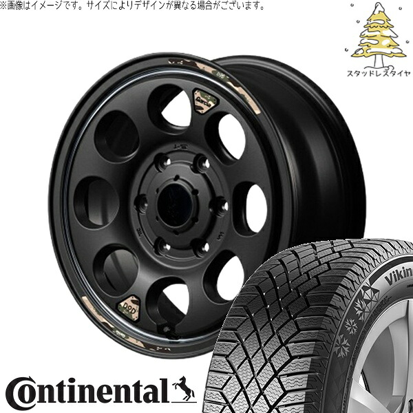 ハイエース専用 215/70R16 スタッドレスタイヤ ホイール 4本セット 新品 | コンチネンタル (CONTINENTAL) バイキングコンタクト セブン (VikingContact7) × エムアイディー (MID) MIDホイール x DOD ウシャリン 16インチ 6.5J +38 6穴139.7