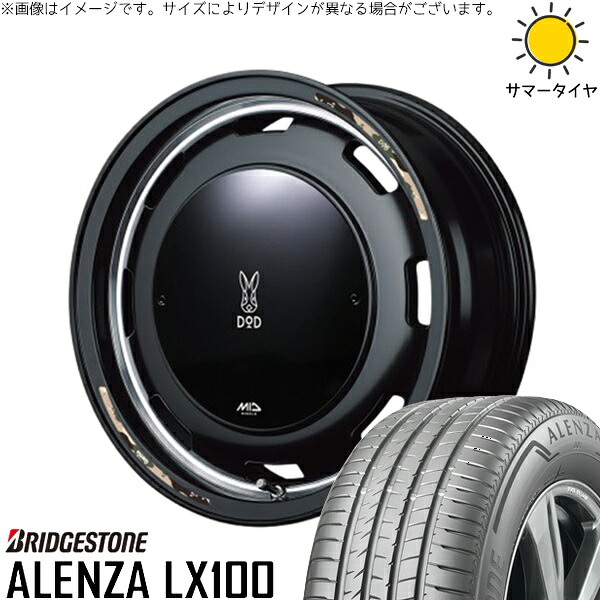 スズキ ジムニー JB64 JB23 JA22 JA12 215/70R16 サマータイヤ ホイール 4本セット 新品 | ブリヂストン (BRIDGESTONE) アレンザ LX100 (ALENZA LX100) &times; エムアイディー (MID) MIDホイール x DOD ウシャリントバリ セミグロスブラック 16インチ 5.5J +20 5穴139.7｜タイヤショップ オールテレーン 100,870円