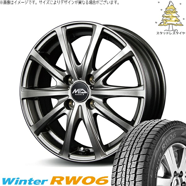 ハイゼットジャンボ 145R12 スタッドレスタイヤ ホイール 4本セット 新品 | ハンコック (HANKOOK) ウィンター RW06 &times; エムアイディー (MID) MIDホイール V25 メタリックグレー 12インチ 4.00B +42 4穴100｜タイヤショップ オールテレーン 34,106円