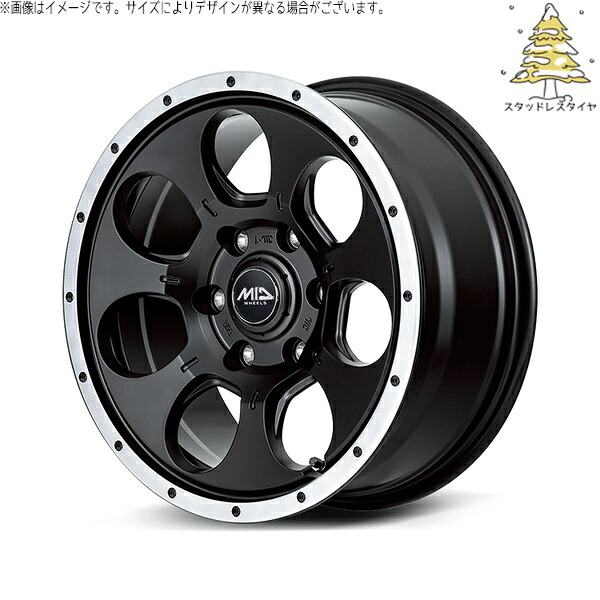 ヤリスクロス 205/65R16 スタッドレスタイヤ ホイール 4本セット 新品 | おすすめ輸入タイヤ &times; エムアイディー (MID) MIDホイール WO-7 セミグロスブラックフランジDC 16インチ 7.0J +40 5穴114.3｜タイヤショップ オールテレーン