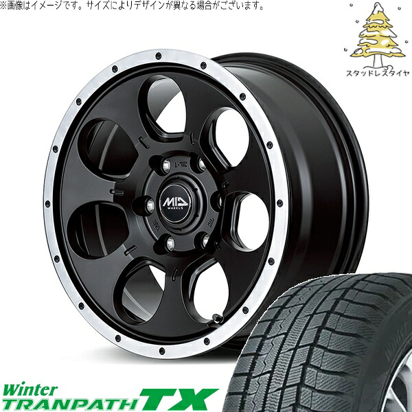 カローラクロス 215/65R16 スタッドレスタイヤ ホイール 4本セット 新品 | トーヨータイヤ (TOYO TIRE) ウィンタートランパス TX × エムアイディー (MID) MIDホイール ロードマックス WO-7 セミグロスブラックフランジDC 16インチ 7J +40 5穴114.3|タイヤショップ オールテレーン