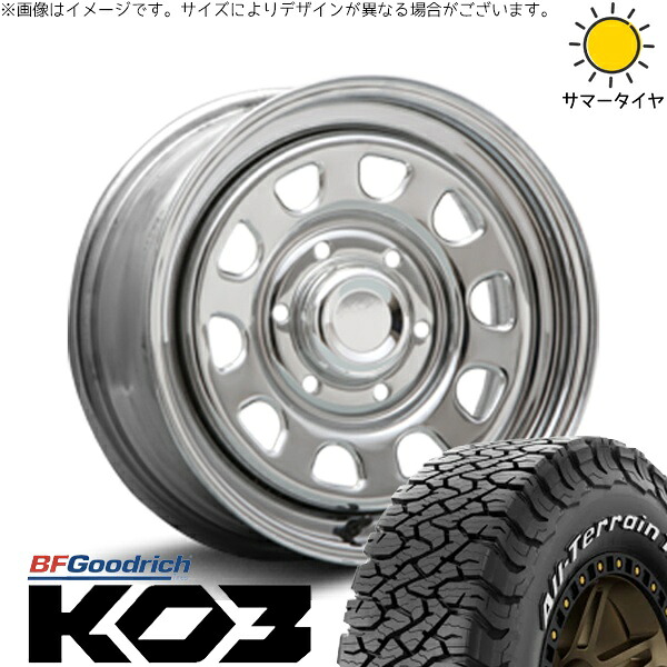 ミツビシ パジェロ 265/70R16 サマータイヤ ホイール 4本セット 新品 | BFグッドリッチ (BF Goodrich) オールテレーン T/A KO3 × エムエルジェイ (MLJ) デイトナ SS クローム 16インチ 7J +38 6穴139.7