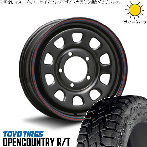 ジムニーシエラ 195/80R15 サマータイヤ ホイール 4本セット 新品 | トーヨータイヤ (TOYO TIRE) オープンカントリー R/T × エムエルジェイ (MLJ) デイトナ SS ブラック 15インチ 6J ±0 5穴139.7|タイヤショップ オールテレーン