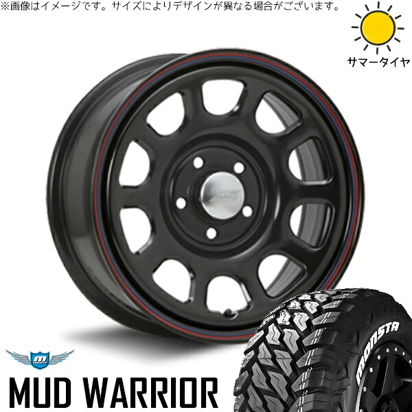 カローラクロス 215/70R16 サマータイヤ ホイール 4本セット 新品 | モンスタタイヤ (MONSTA TYRE) マッドウォーリアー (MUD WARRIOR) &times; エムエルジェイ (MLJ) デイトナ SS ブラック 16インチ 7J +35 5穴114.3｜タイヤショップ オールテレーン