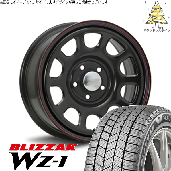 30アルファード 215/65R16 スタッドレスタイヤ ホイール 4本セット 新品 | ブリヂストン (BRIDGESTONE) ブリザック WZ-1 (BLIZZAK WZ-1) × エムエルジェイ (MLJ) デイトナ SS ブラック 16インチ 7.0J +35 5穴114.3