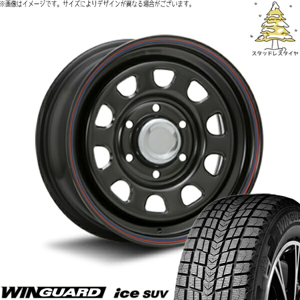 ミツビシ パジェロ 265/70R16 スタッドレスタイヤ ホイール 4本セット 新品 | ネクセン (NEXEN) ウィンガードアイス SUV &times; エムエルジェイ (MLJ) デイトナ SS ブラック 16インチ 7J +38 6穴139.7｜タイヤショップ オールテレーン