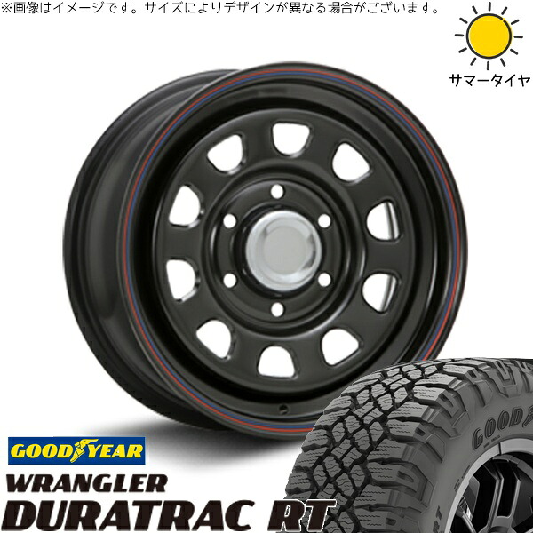 ミツビシ パジェロ 265/70R16 サマータイヤ ホイール 4本セット 新品 | グッドイヤー (GOODYEAR) ラングラー デュラトラック RT × エムエルジェイ (MLJ) デイトナ SS ブラック 16インチ 7J +38 6穴139.7