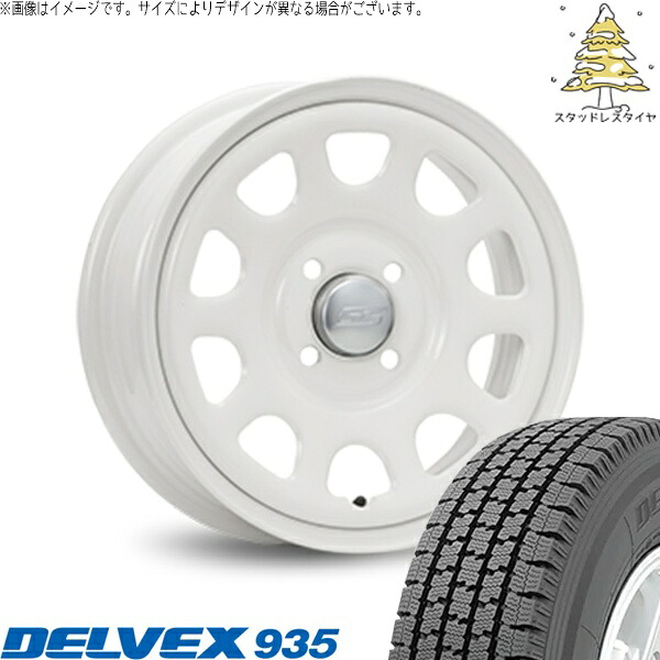 プロボックス 155/80R14 スタッドレスタイヤ ホイール 4本セット 新品 | トーヨータイヤ (TOYO) デルベックス 935 (DELVEX 935) × エムエルジェイ (MLJ) デイトナ SS ホワイト 14インチ 5J +42 4穴100