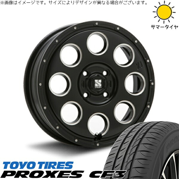 モコ ゼスト パレット ミラ 165/55R14 サマータイヤ ホイール 4本セット 新品 | トーヨータイヤ (TOYO TIRE) プロクセス CF3 × エムエルジェイ (MLJ) エクストリームJ KK03 サテンブラックミルド 14インチ 4.5J +45 4穴100|タイヤショップ オールテレーン