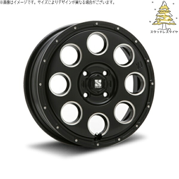 デリカミニ ハスラー 165/60R15 スタッドレスタイヤ ホイール 4本セット 新品 | おすすめ輸入タイヤ × エムエルジェイ (MLJ) エクストリームJ KK03 サテンブラックミルド 15インチ 4.5J +45 4穴100