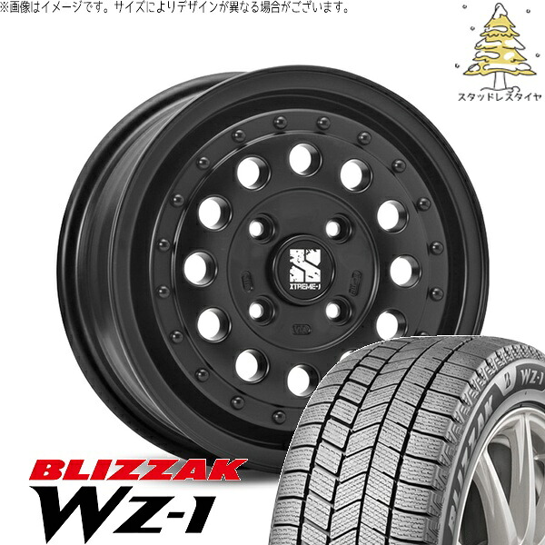 タンク ルーミー トール 165/65R14 スタッドレスタイヤ ホイール 4本セット 新品 | ブリヂストン (BRIDGESTONE) ブリザック WZ-1 &times; エムエルジェイ (MLJ) エクストリームJ ラギッド サテンブラック 14インチ 5J +35 4穴100｜タイヤショップ オールテレーン 74,960円