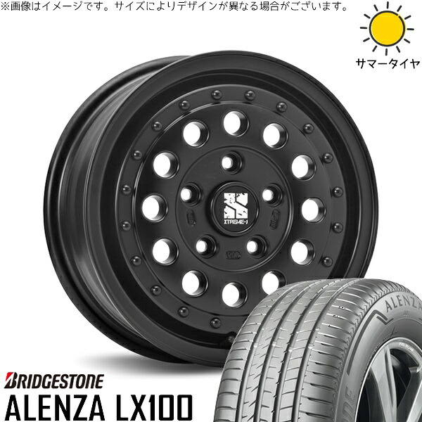 ハイエース専用 215/70R16 サマータイヤ ホイール 4本セット 新品 | ブリヂストン (BRIDGESTONE) アレンザ LX100 × エムエルジェイ (MLJ) エクストリームJ ラギッド サテンブラック 16インチ 6.5J +38 6穴139.7