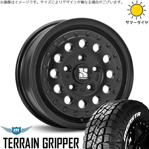 ハイエース専用 215/70R16 サマータイヤ ホイール 4本セット 新品 | モンスタタイヤ (MONSTA TYRE) テレーングリッパー × エムエルジェイ (MLJ) エクストリームJ ラギッド サテンブラック 16インチ 6.5J +38 6穴139.7